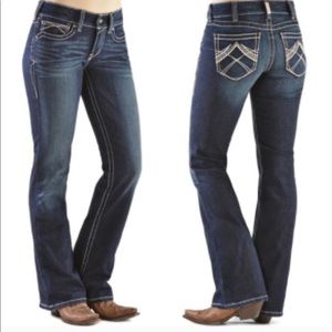 ARIAT WOMEN'S REAL DENIM BOOT CUT RIDING JEANS Size 30 Long